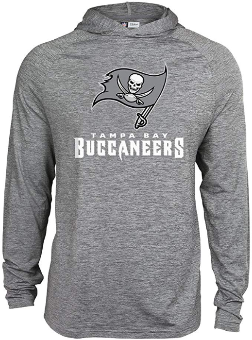 Zubaz NFL Football Men's Tampa Bay Buccaneers Tonal Gray Lightweight Hoodie