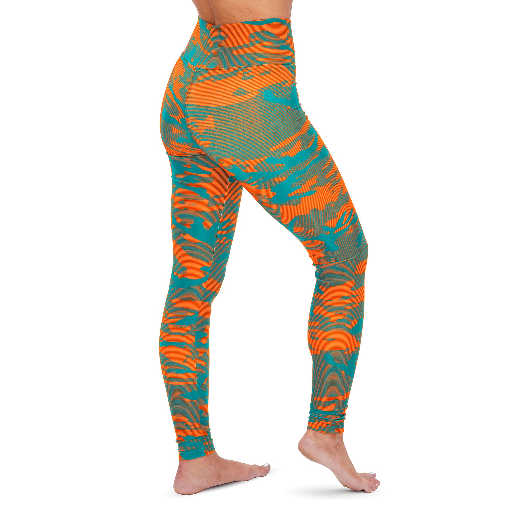 Zubaz NFL Women's Miami Dolphins Marled Camo Lines Leggings