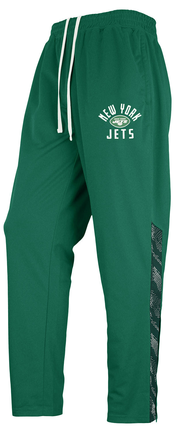 Zubaz NFL Men's NEW YORK JETS SOLID TEAM COLOR ELEVATED JACQUARD TRACK PANT W/ VIPER ACCENT Large