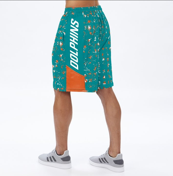 Zubaz NFL Men's Miami Dolphins Color Grid Shorts