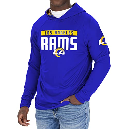 Zubaz NFL Men's Los Angeles Rams Solid Team Hoodie With Camo Lined Hood