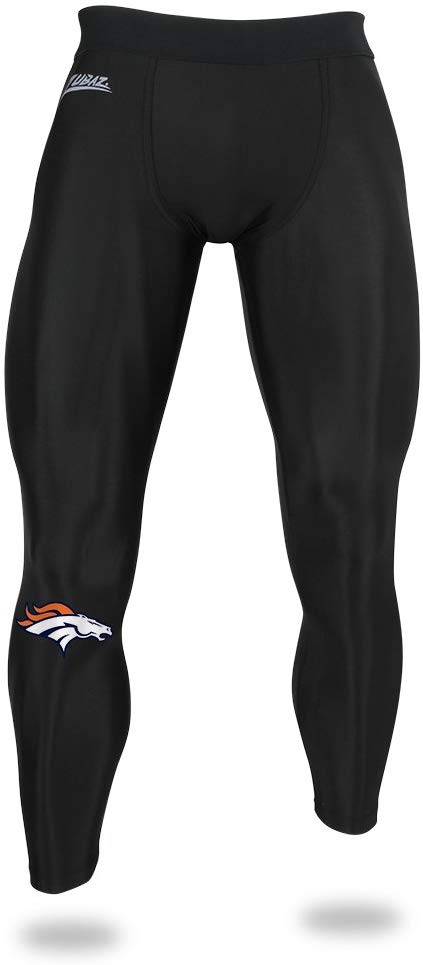 Zubaz NFL Men's Denver Broncos Active Performance Compression Black Leggings