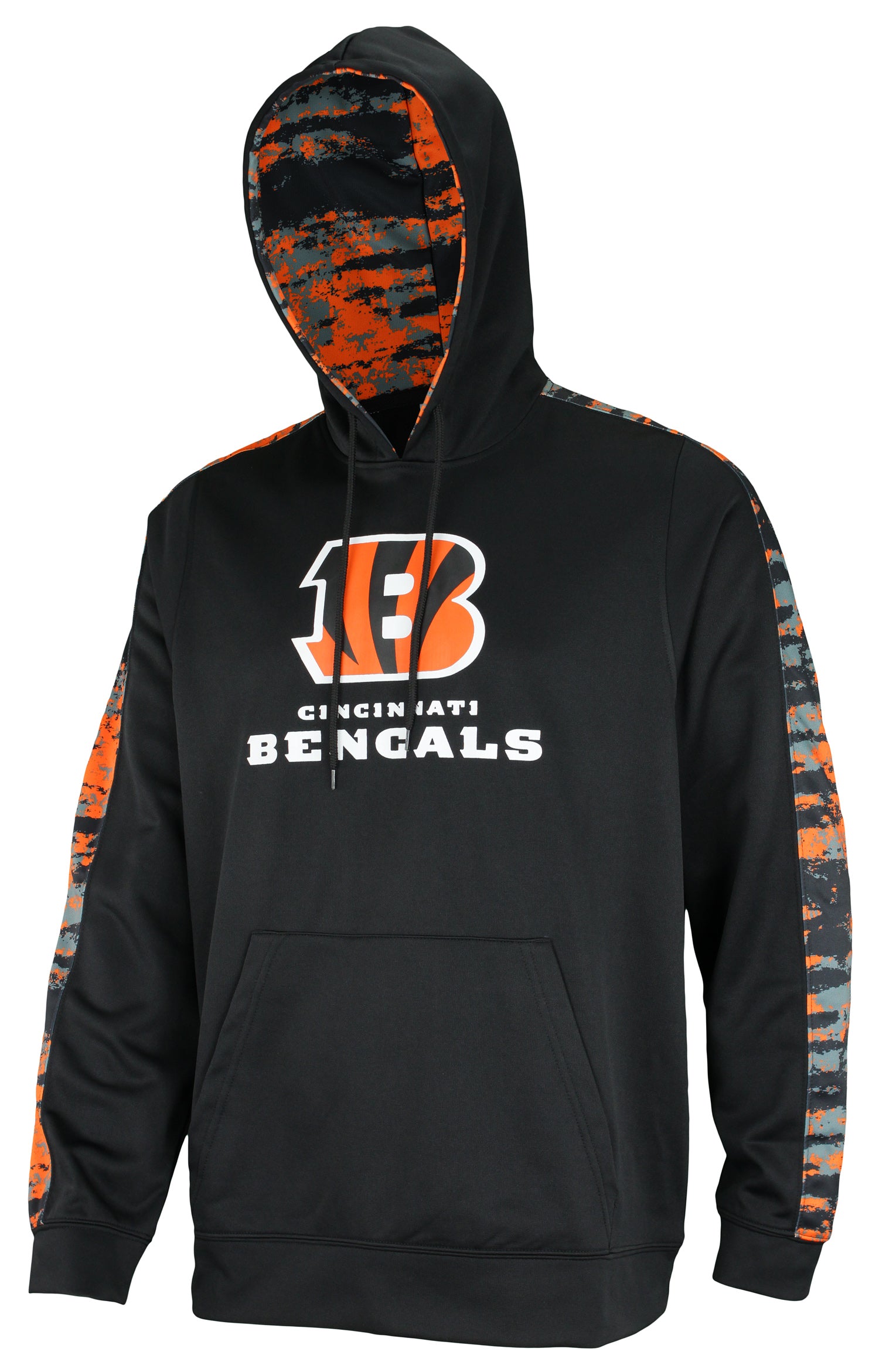 Zubaz NFL Men's Cincinnati Bengals Performance Hoodie w/ Oxide Sleeves