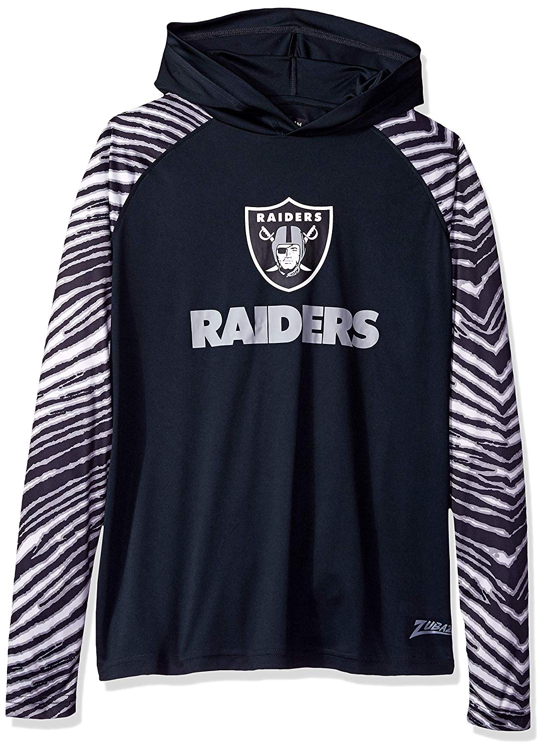 Zubaz NFL Men's Oakland Raiders Light Weight Zebra Hoodie