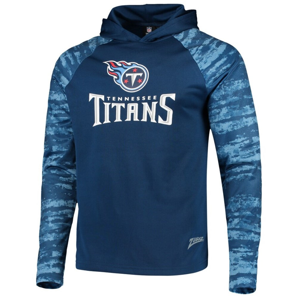 Zubaz NFL Men's Tennessee Titans Oxide Raglan French Terry Pullover Hoodie