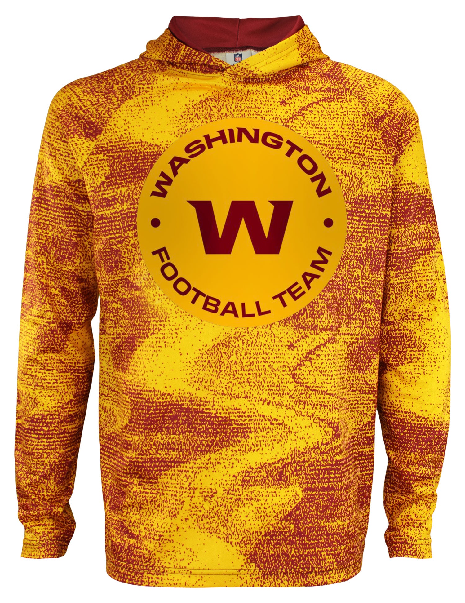 Zubaz NFL Men's Washington Football Team Static Body Lightweight French Terry Hoodie