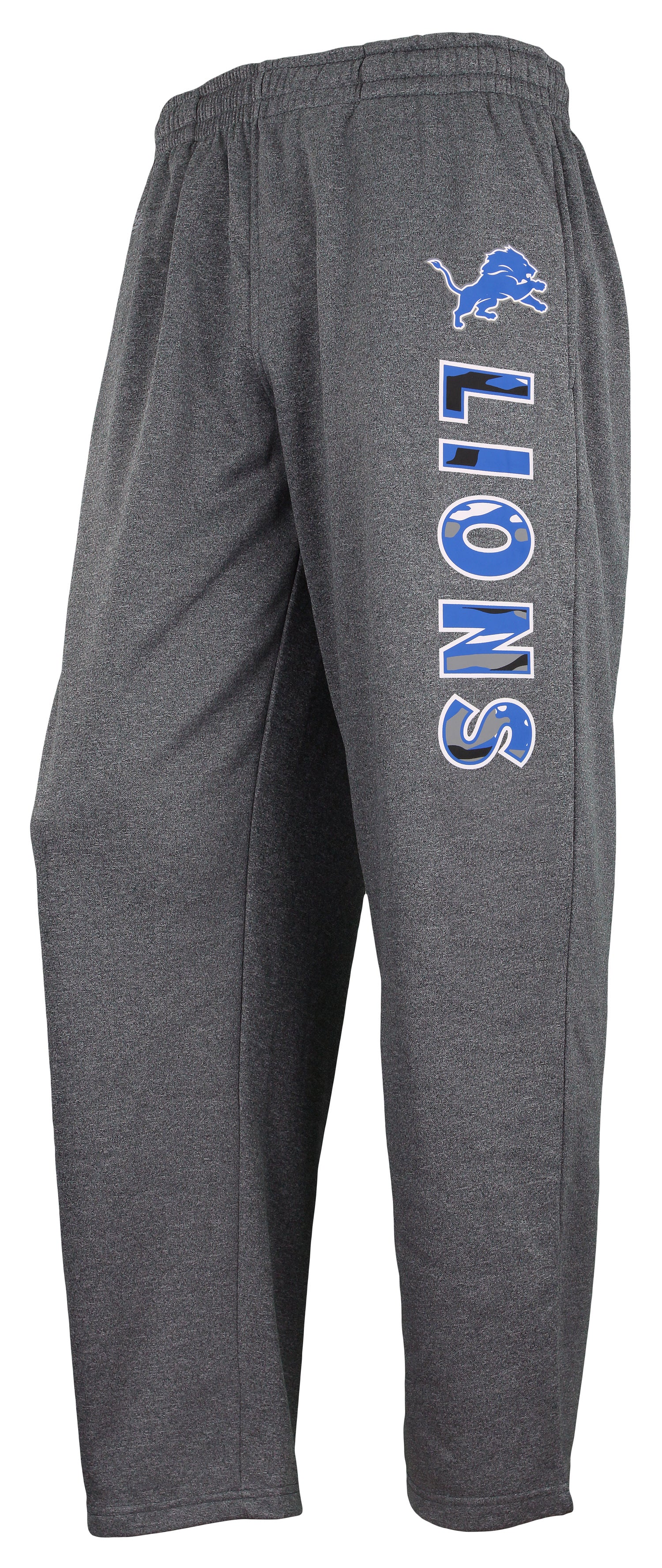 Zubaz NFL Men's Detroit Lions Poly Fleece Heather Gray Sweatpants