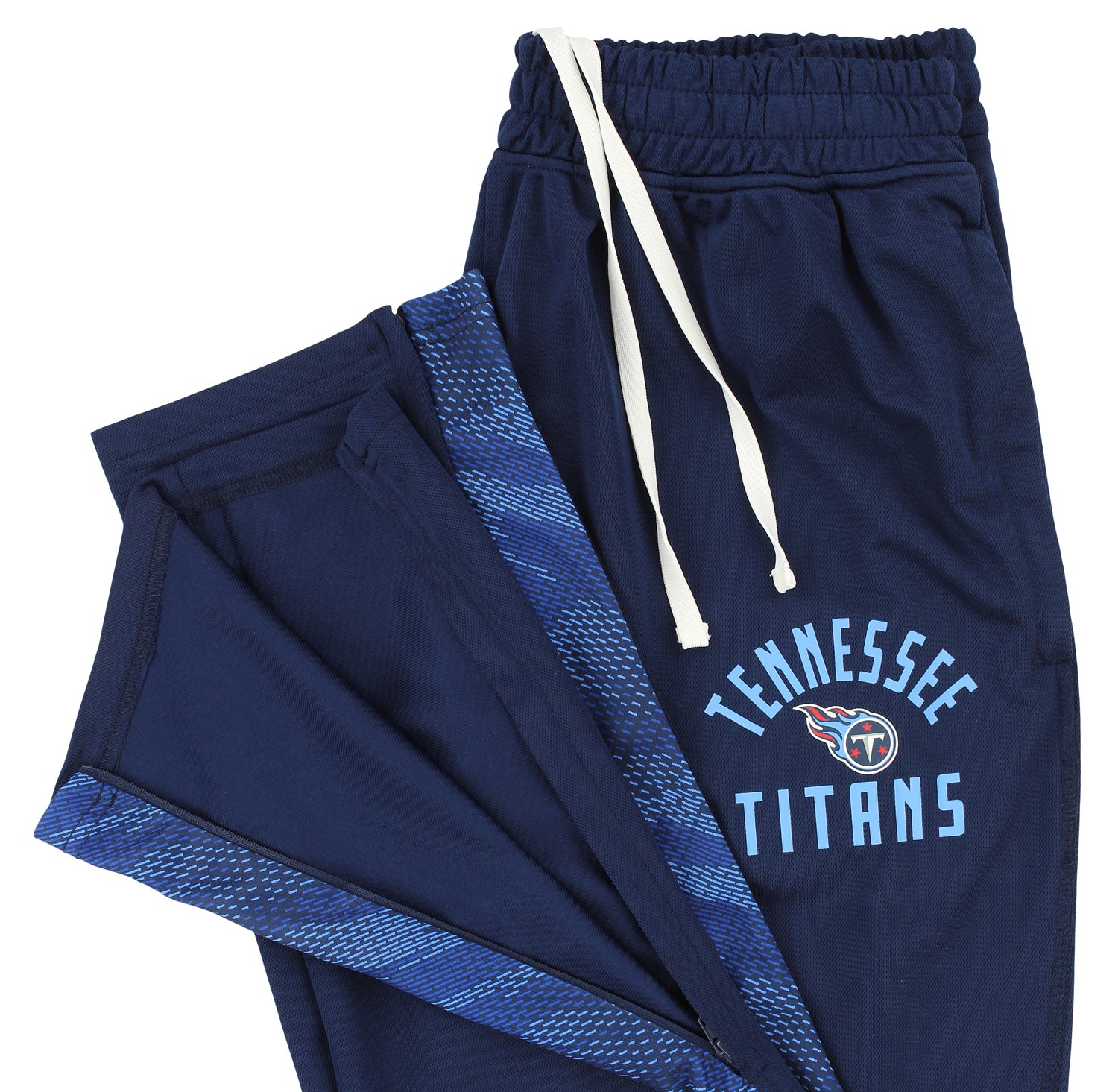 Zubaz NFL Men's Tennessee Titans Viper Accent Elevated Jacquard Track
