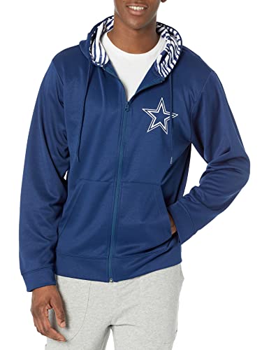 Zubaz NFL Men's Dallas Cowboys Team Full Zip Up Hoodie With Zebra Accents