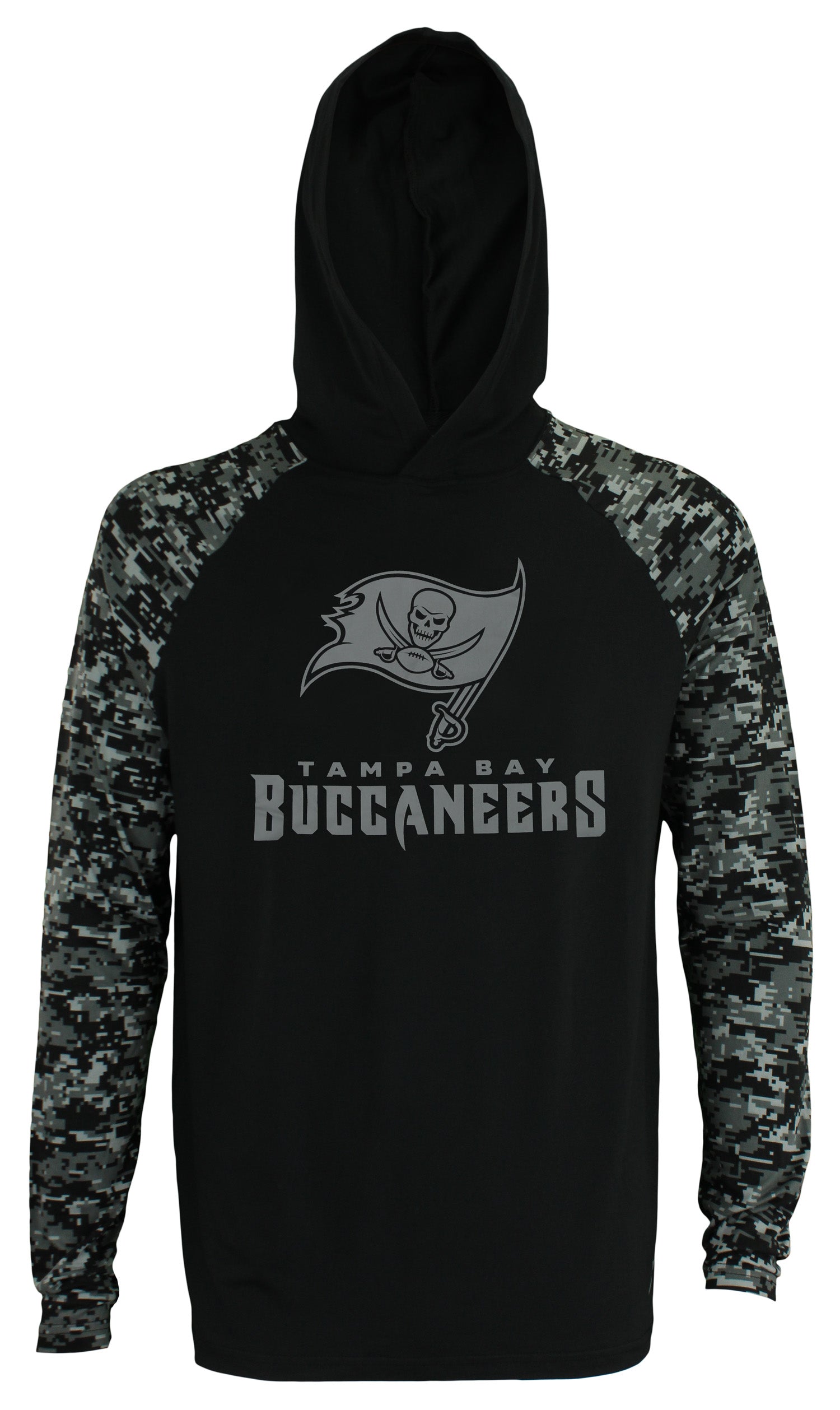 Zubaz Men's NFL Tampa Bay Buccaneers Solid Body Digital Camo Hoodie