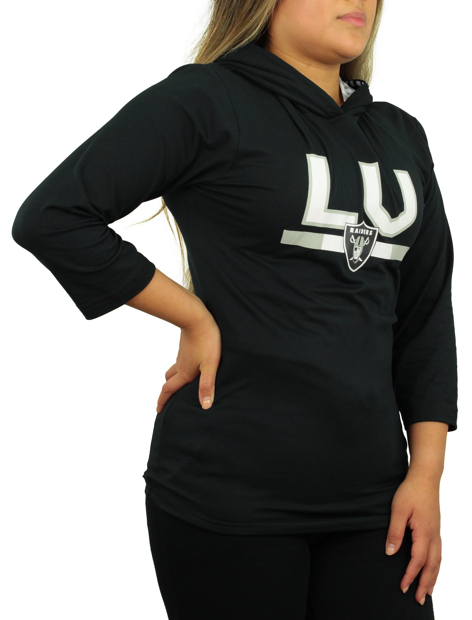 Zubaz NFL Women's Las Vegas Raiders Solid Team Color Lightweight Pullover