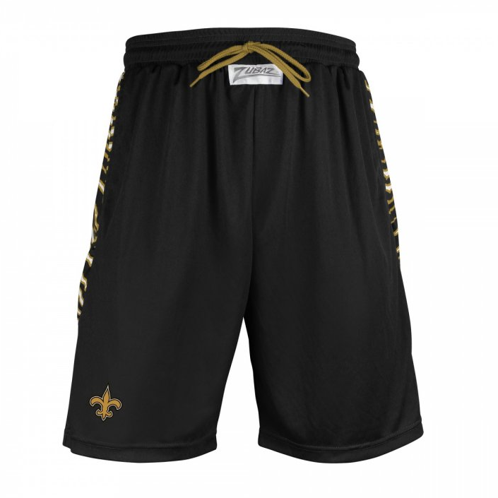 Zubaz NFL Men's New Orleans Saints Team Logo Active Zebra Shorts