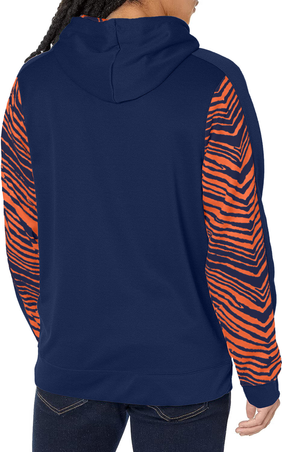 Zubaz NFL Men's Denver Broncos Team Color with Zebra Accents Pullover Hoodie