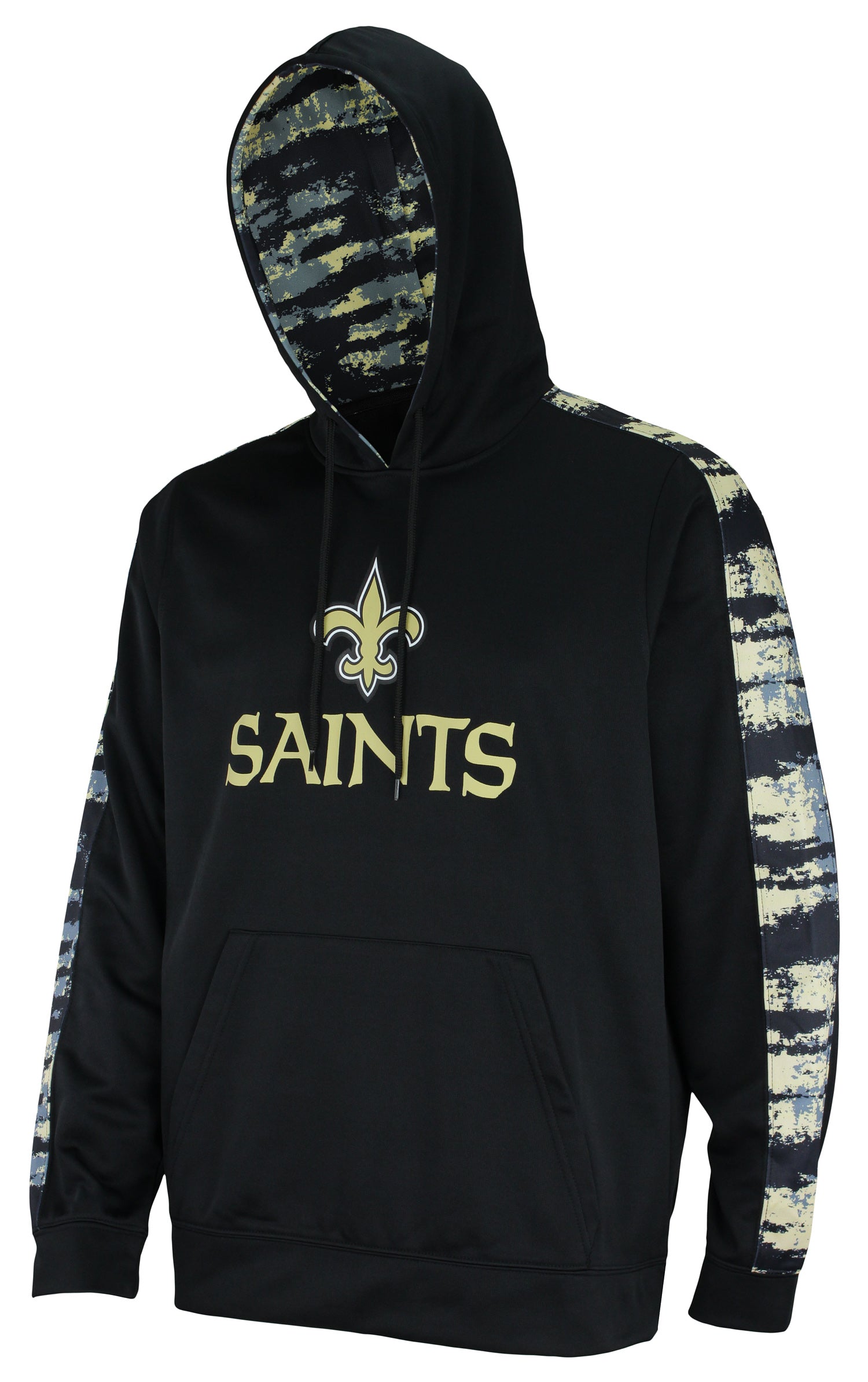 Zubaz NFL Men's New Orleans Saints Performance Hoodie w/ Oxide Sleeves  Size LARGE