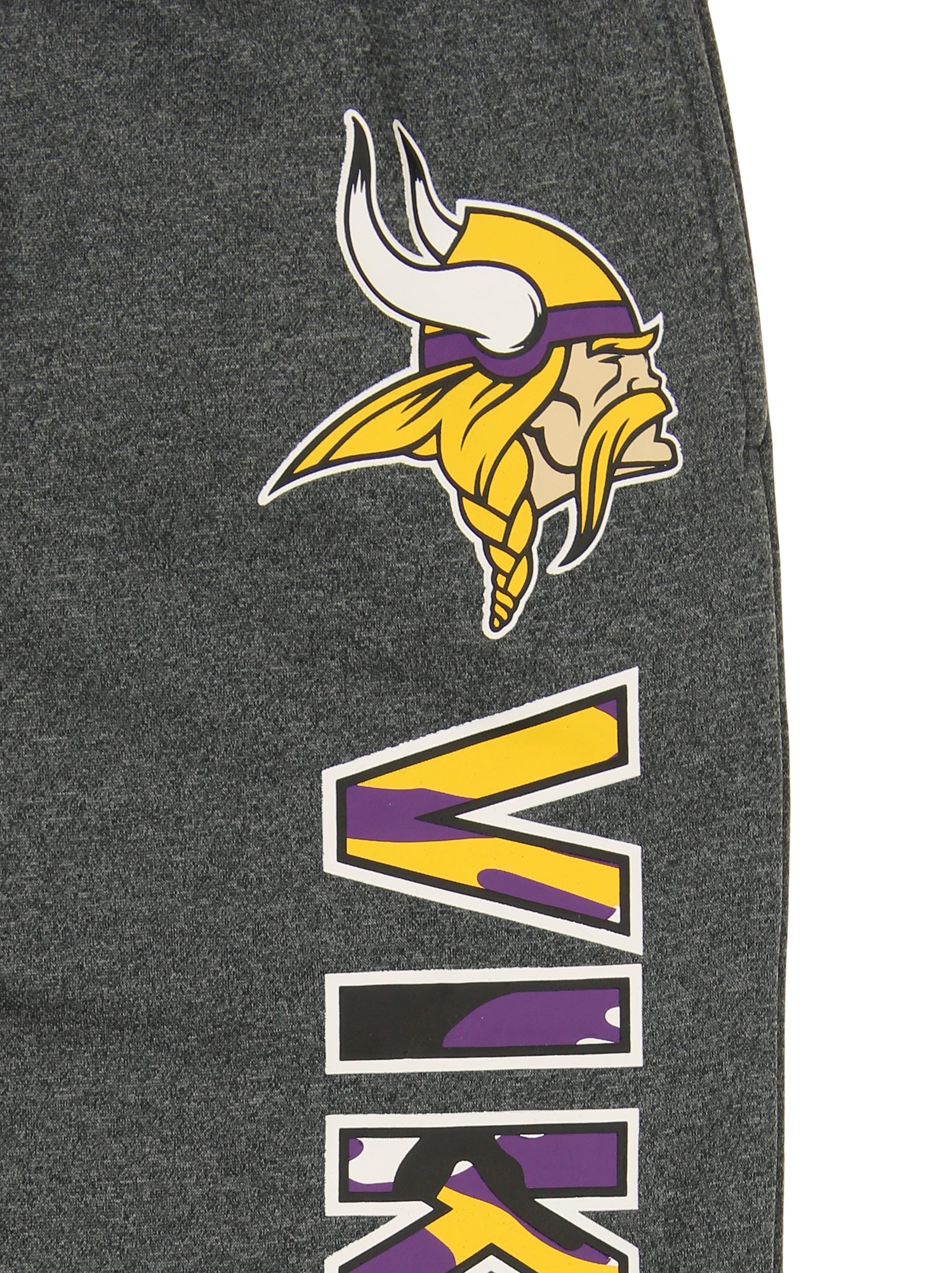 Zubaz NFL Men's Minnesota Vikings Poly Fleece Dark Heather Gray Sweatpants