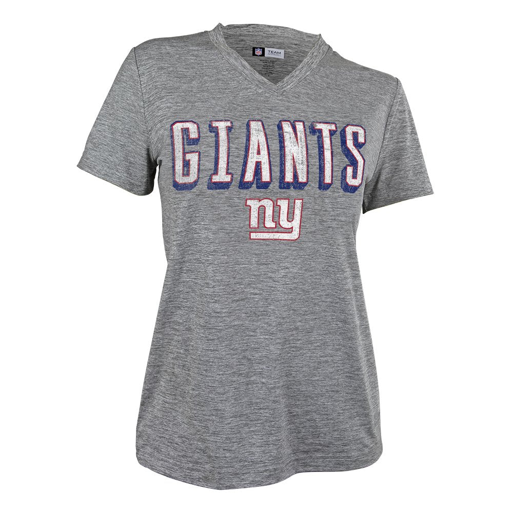 Zubaz NFL Women's New York Giants Retro Zebra V-Neck T-Shirt