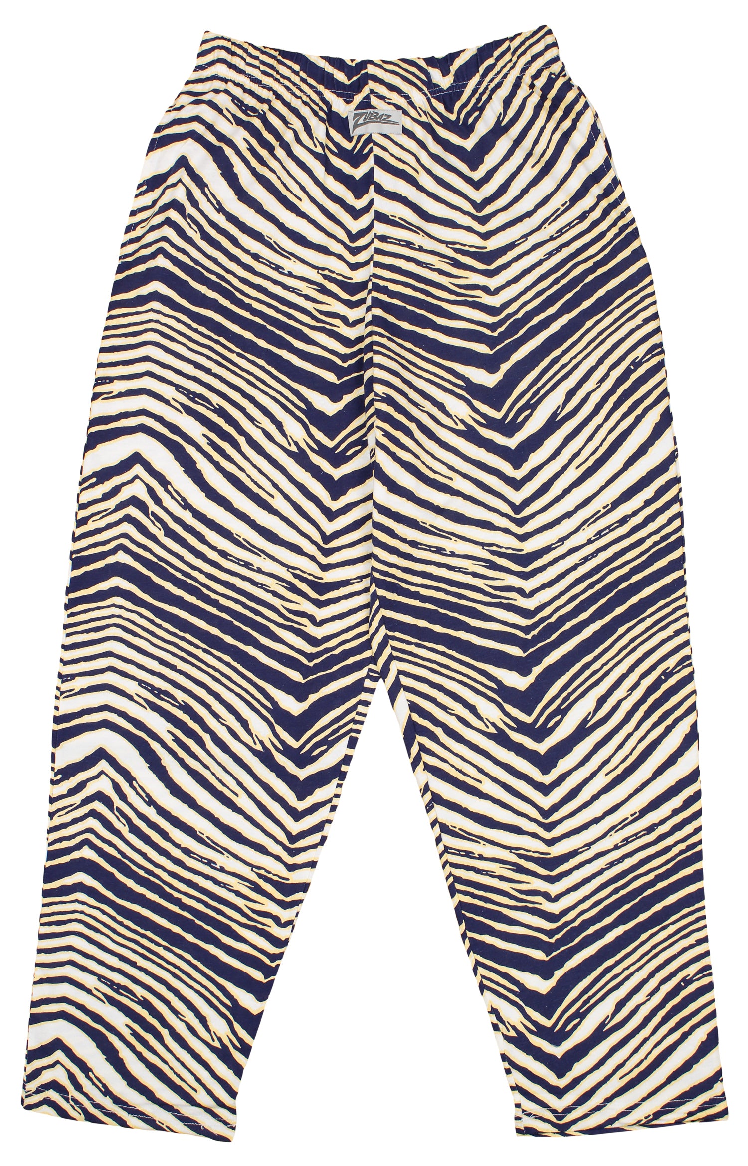 Zubaz Men's Zebra Striped Lounge Pants, Navy/White/Gold