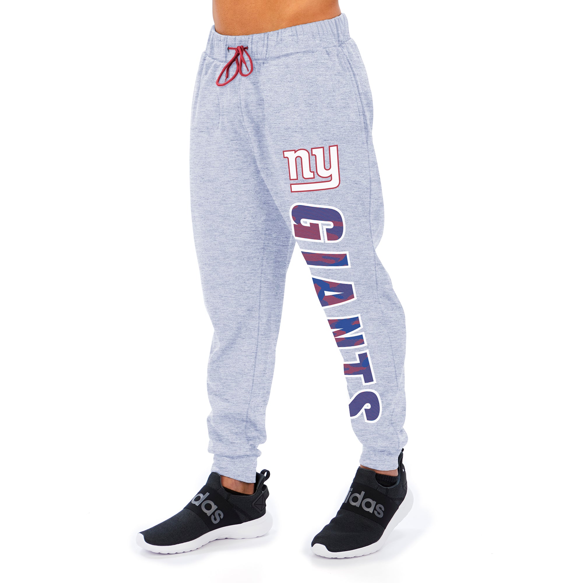 Zubaz Men's NFL New York Giants Heather Gray Jogger with Camo Lines Graphic