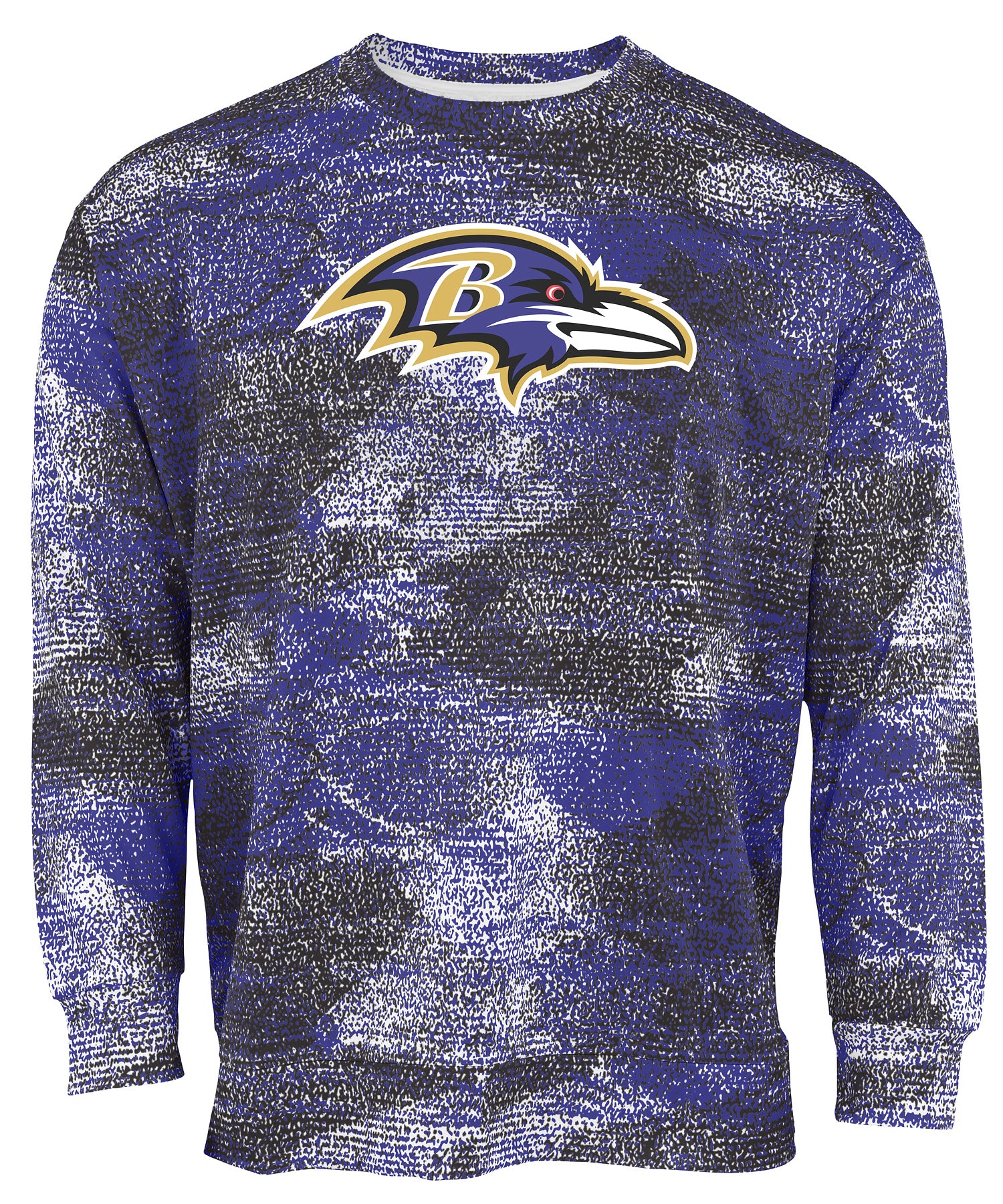 Zubaz NFL Men's Team Logo Static Crew Neck Sweatshirt Baltimore Ravens