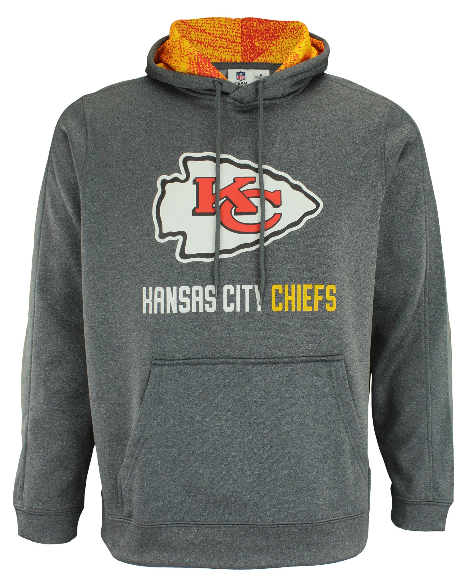 Zubaz NFL Kansas City Chiefs Men's Heather Grey Performance Fleece Hoo