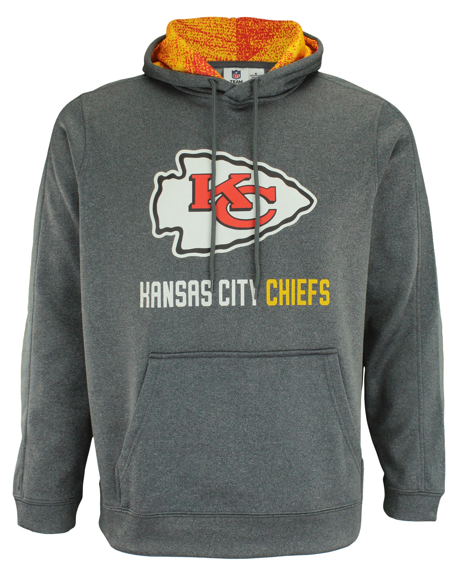 Zubaz NFL Kansas City Chiefs Men's Heather Grey Performance Fleece Hoodie