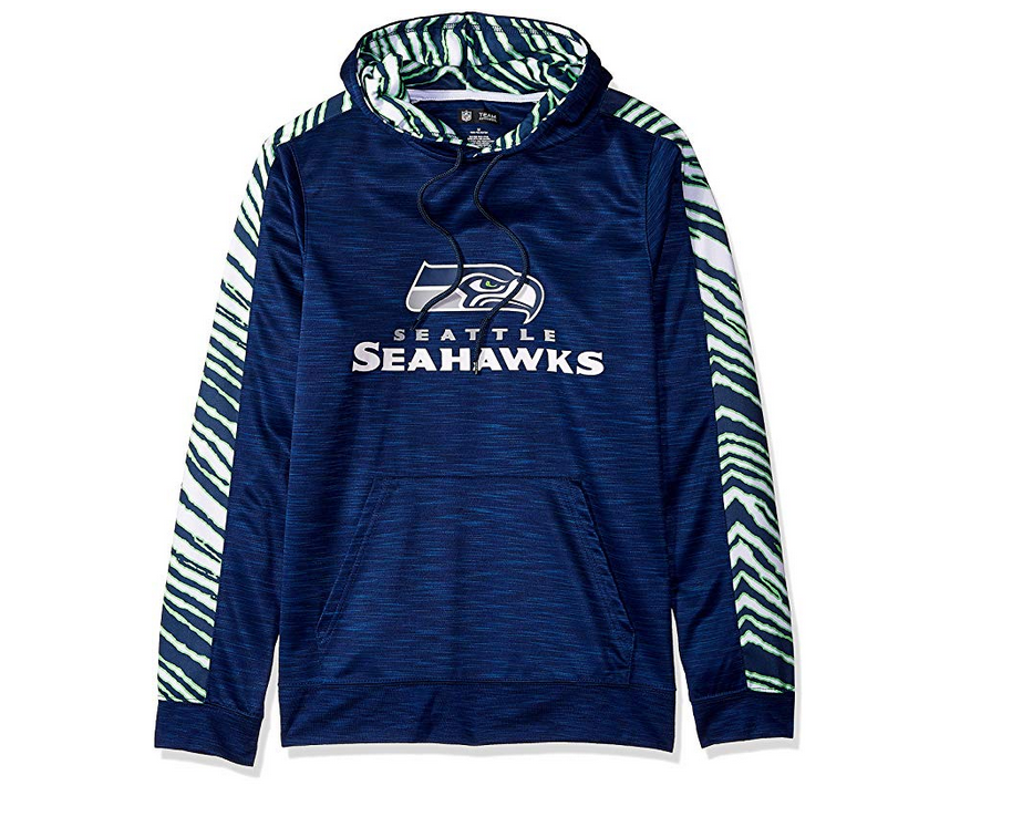 Zubaz Men's NFL Seattle Seahawks Pullover Hoodie With Zebra Accents