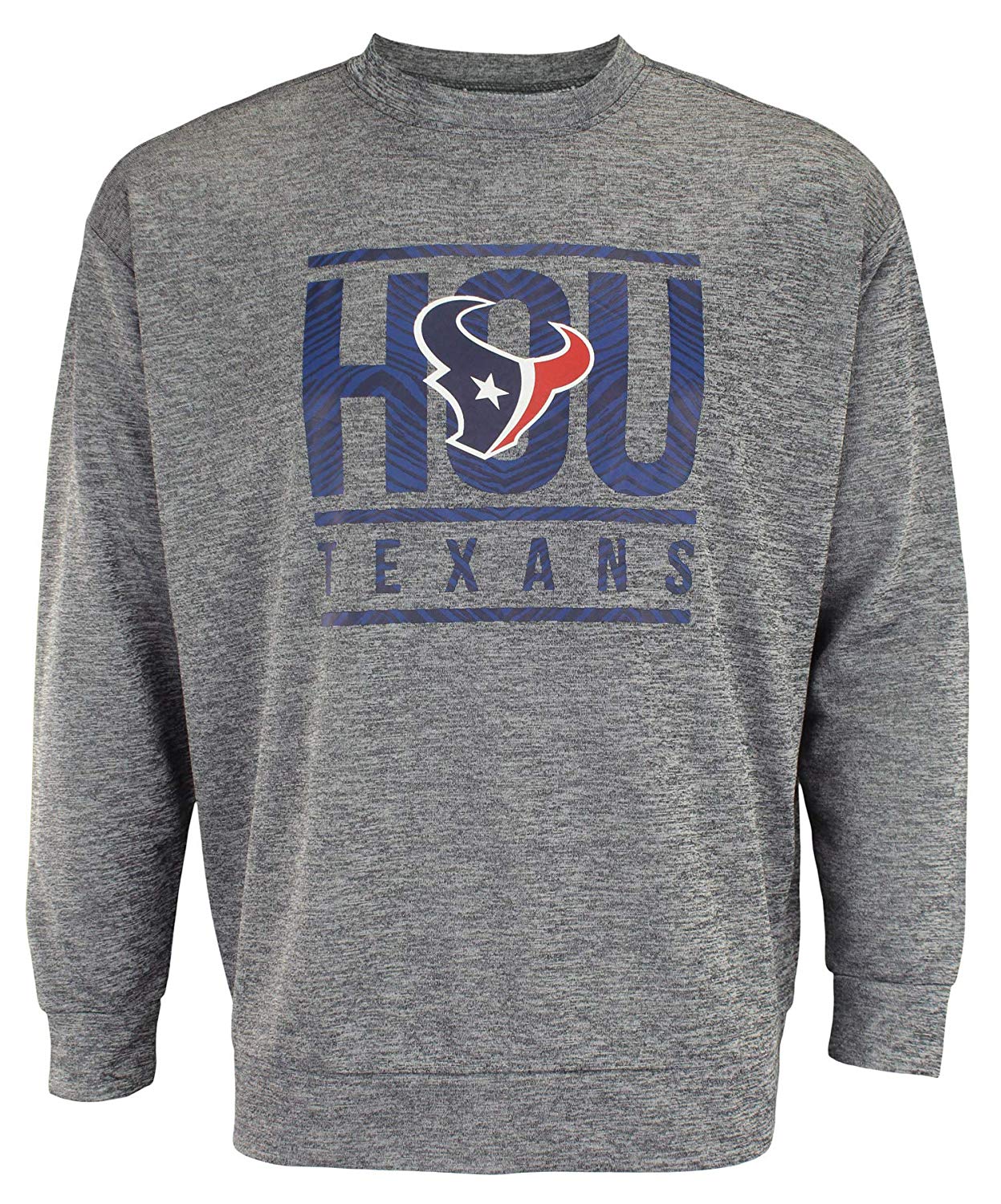 Zubaz NFL Houston Texans Men's Lightweight French Terry Crew Neck Sweatshirt