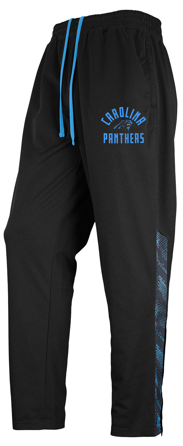 Zubaz NFL Men's Carolina Panthers Viper Accent Elevated Jacquard Track Pants