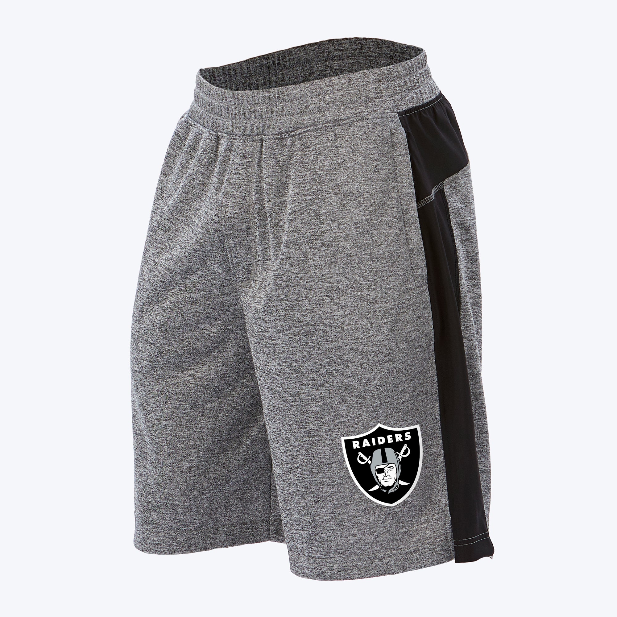 Zubaz NFL Men's Oakland Raiders Heather Gray French Terry Shorts