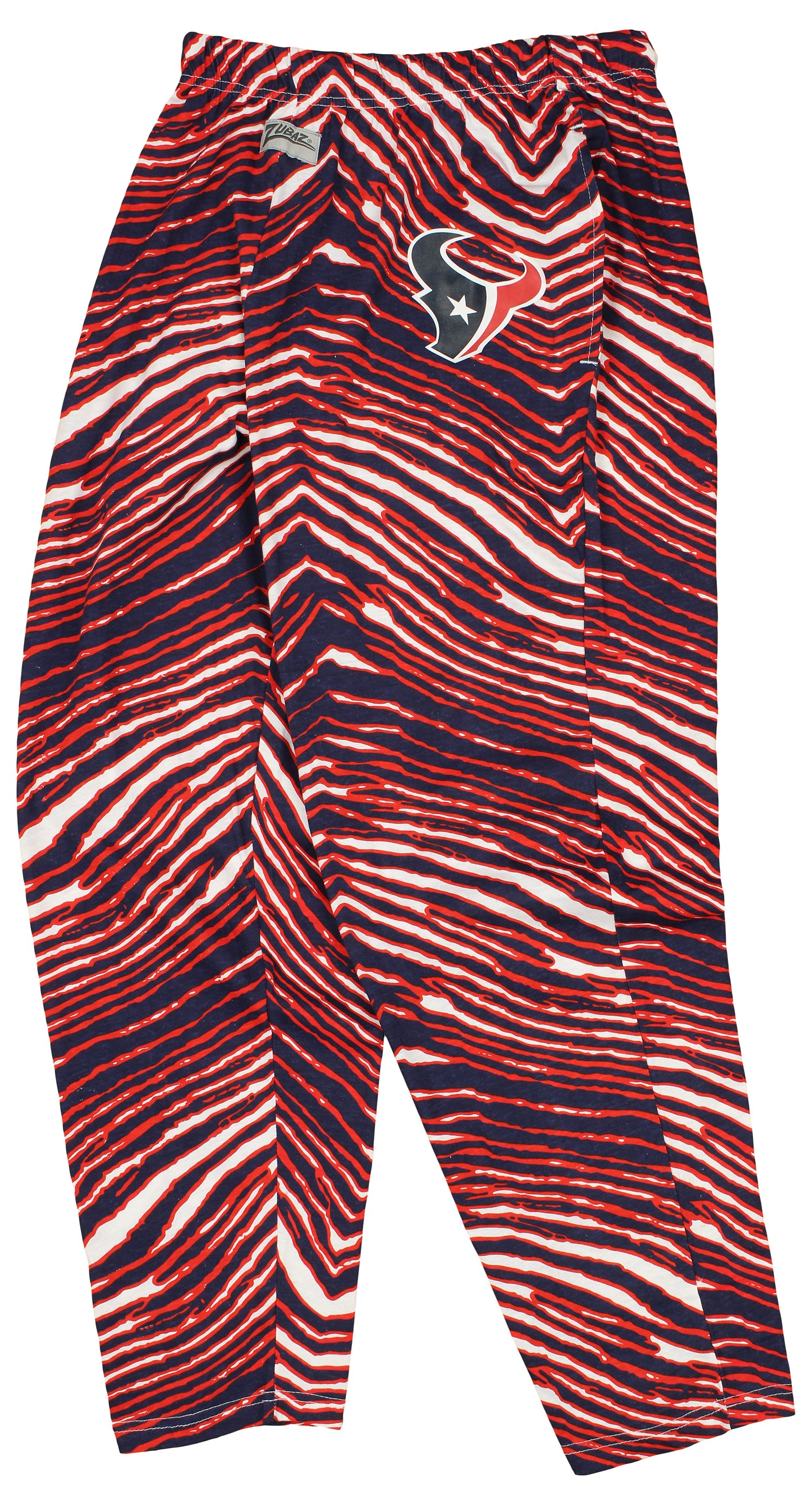 Zubaz Men's HOUSTON TEXANS NAVY/RED ZEBRA PANT LEFT HIP LOGO