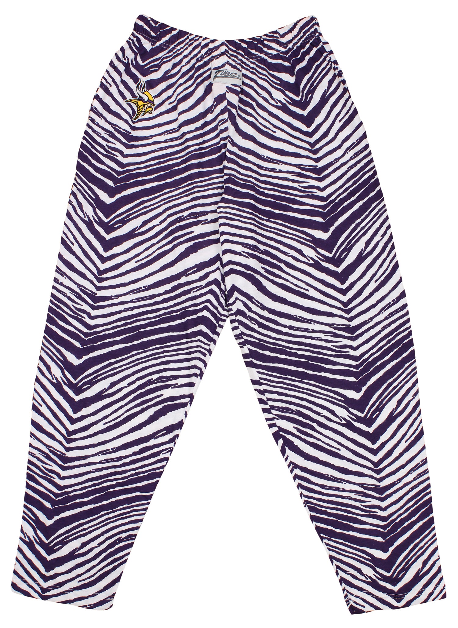 Zubaz NFL Men's Minnesota Vikings Single Line Zebra Print Team Logo Pants