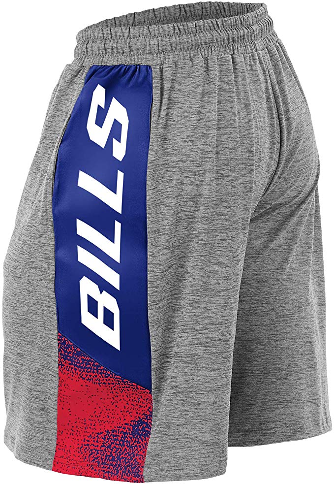 Zubaz NFL Football Mens Buffalo Bills Gray Space Dye Shorts