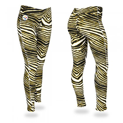 Zubaz NFL Women's Pittsburgh Steelers Zebra Print Legging Bottoms