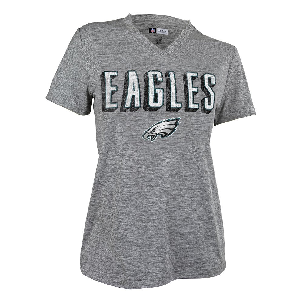 Zubaz NFL Women's Philadelphia Eagles Retro Zebra V-Neck T-Shirt