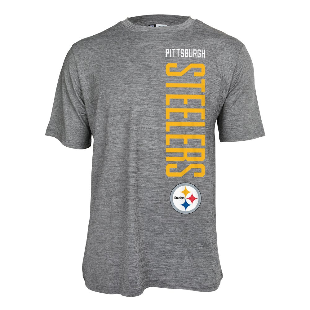 Zubaz NFL Men's Pittsburgh Steelers Vertical Team Name Graphic Tee