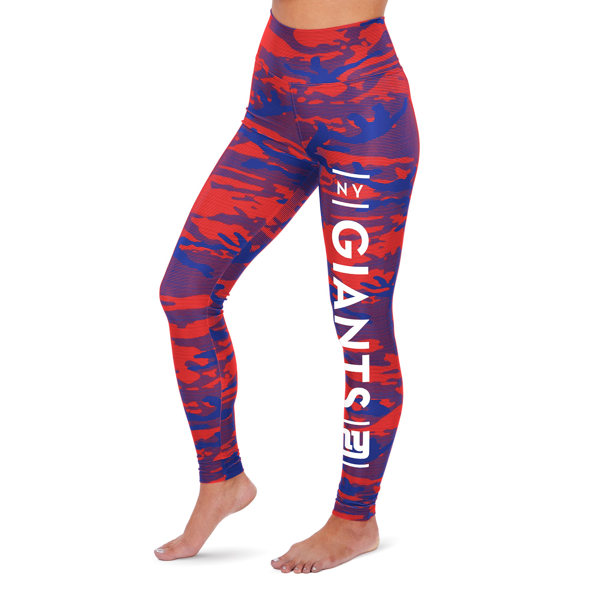 Zubaz NFL Women's New York Giants Marled Camo Lines Leggings