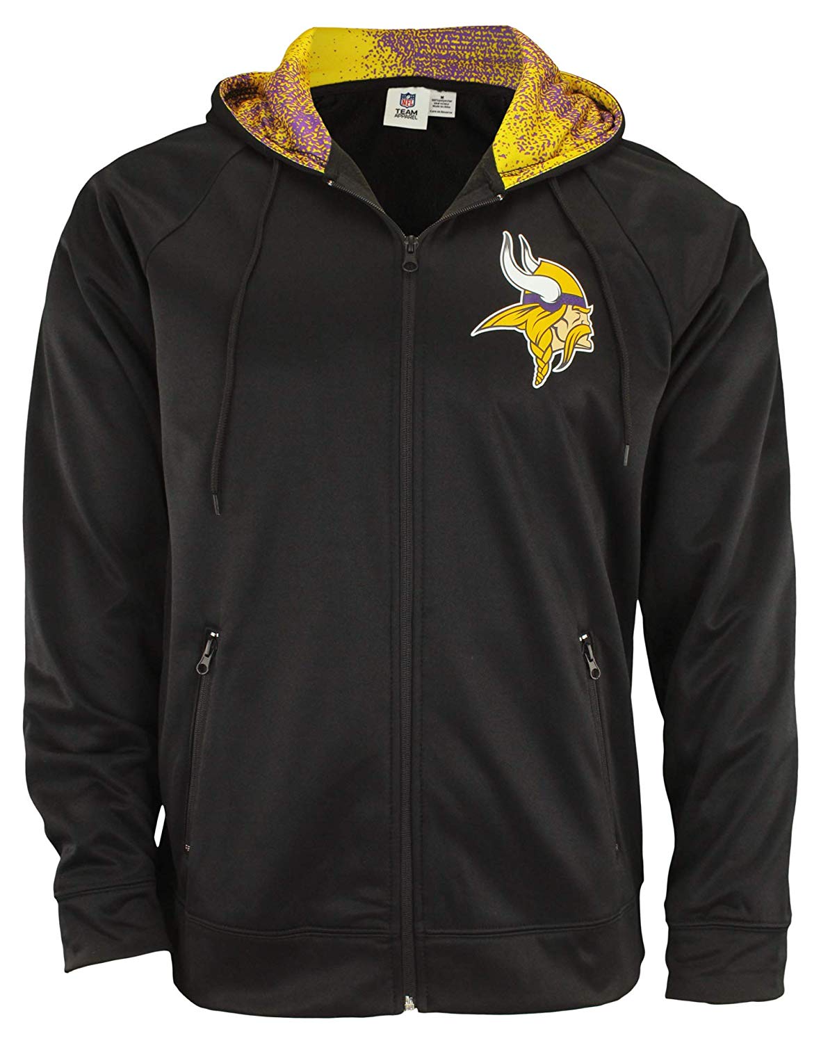 Zubaz NFL Minnesota Vikings Men's Heavyweight Full Zip Performance Fleece Hoodie