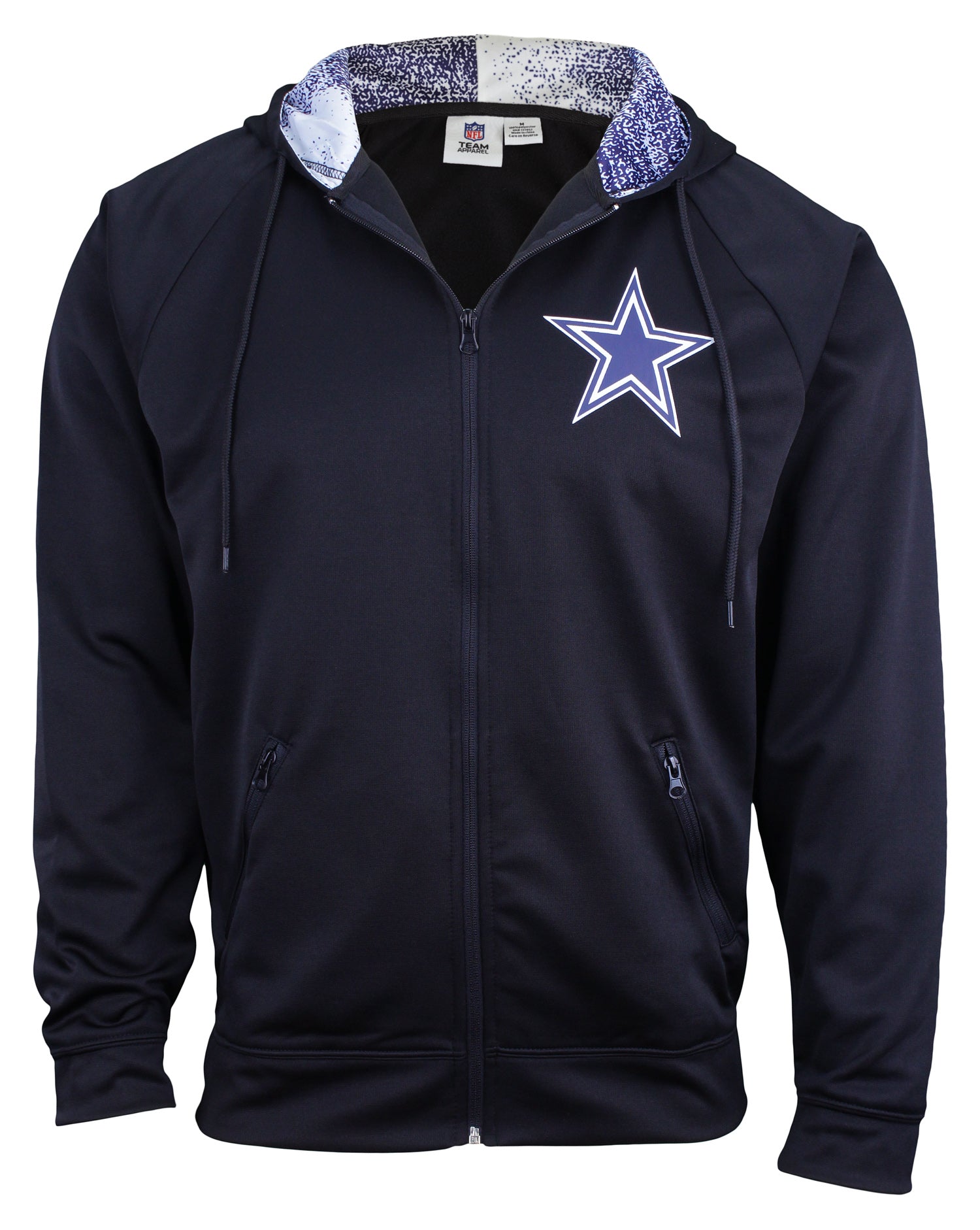 Zubaz NFL Men's Dallas Cowboys Full Zip Performance Fleece Zip Up Hoodie