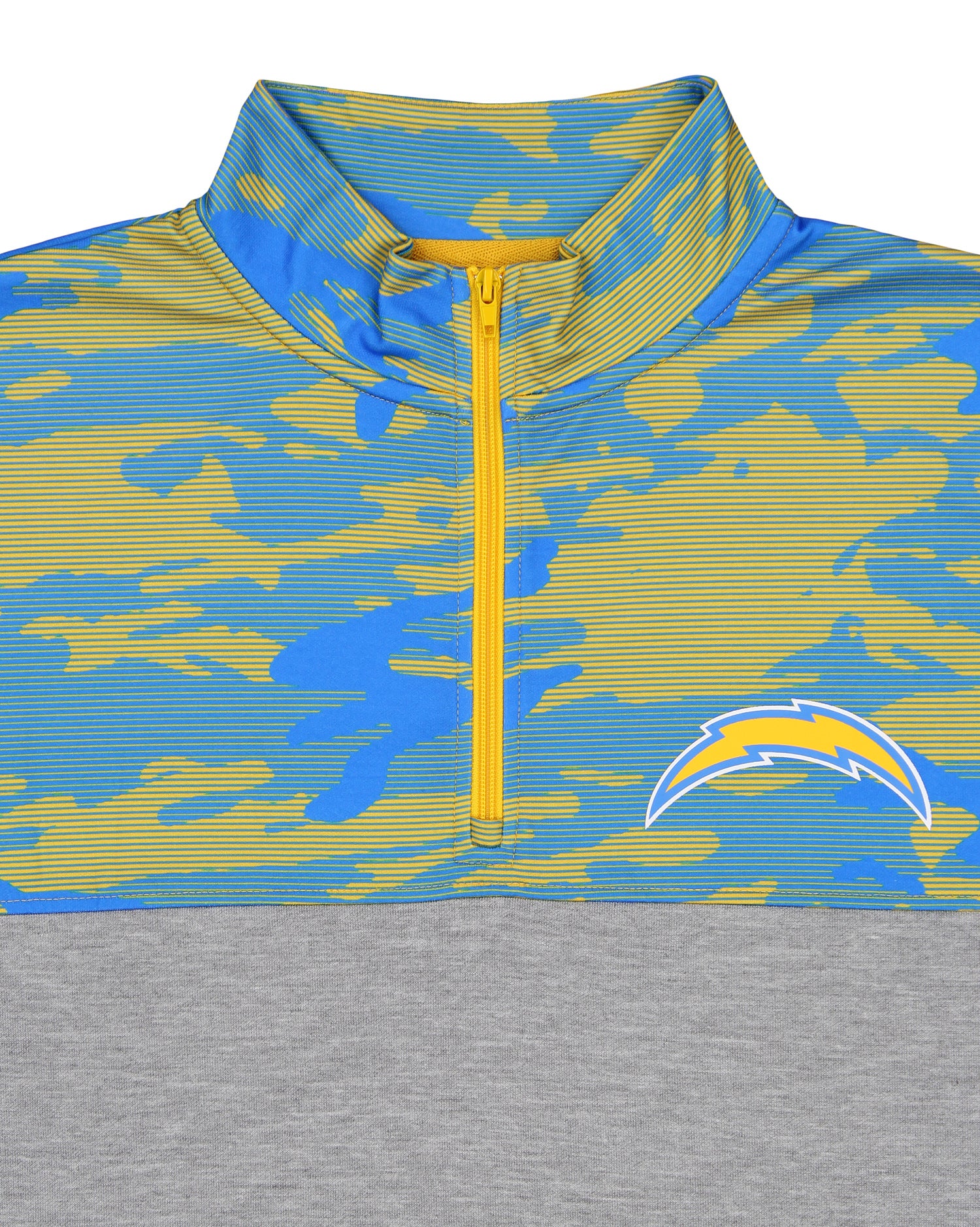 Zubaz NFL Men's Los Angeles Chargers 1/4 Zip Fleece Pullover With Camo Lines