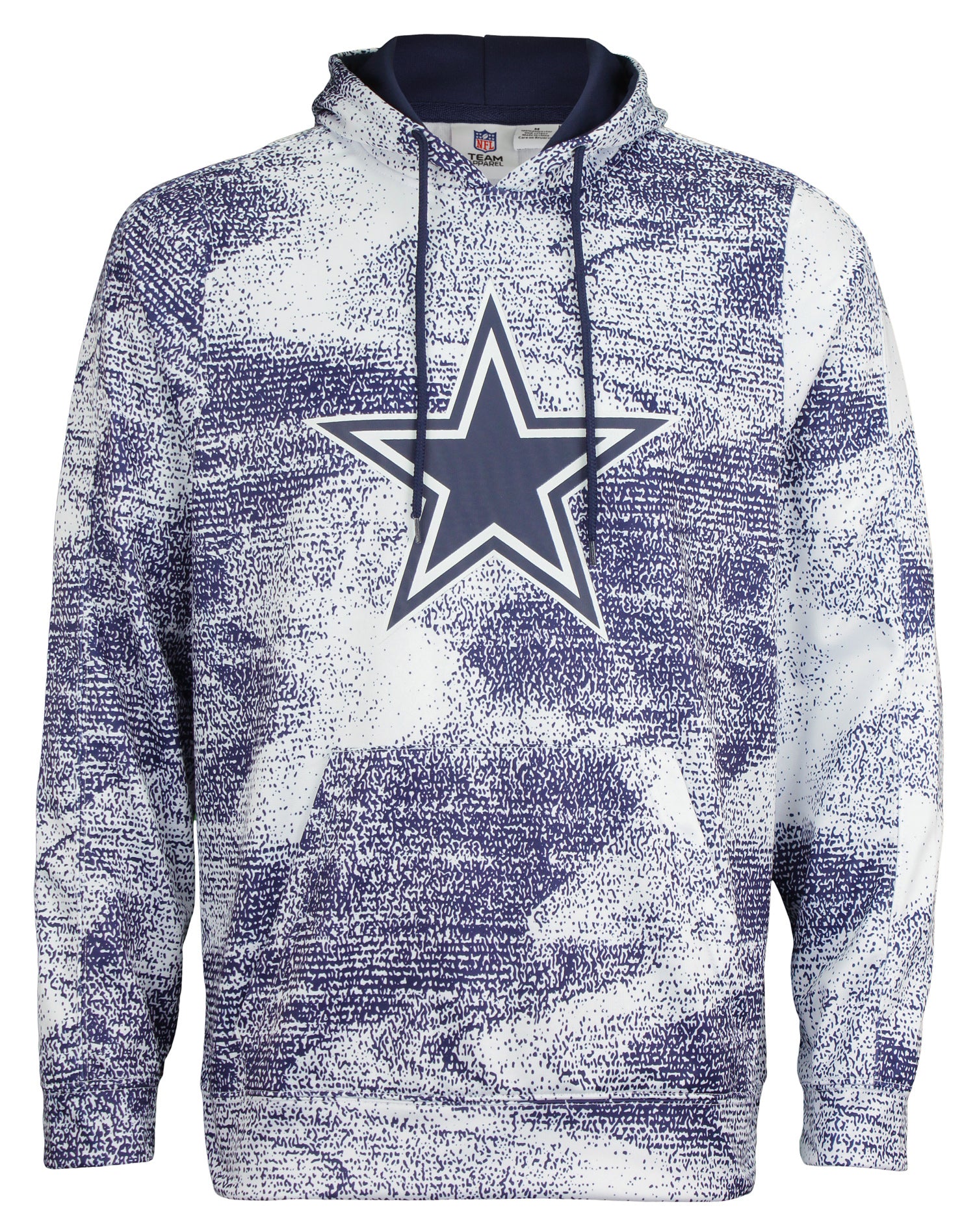 Zubaz NFL Men's Dallas Cowboys Static Body Performance French Terry Hoodie