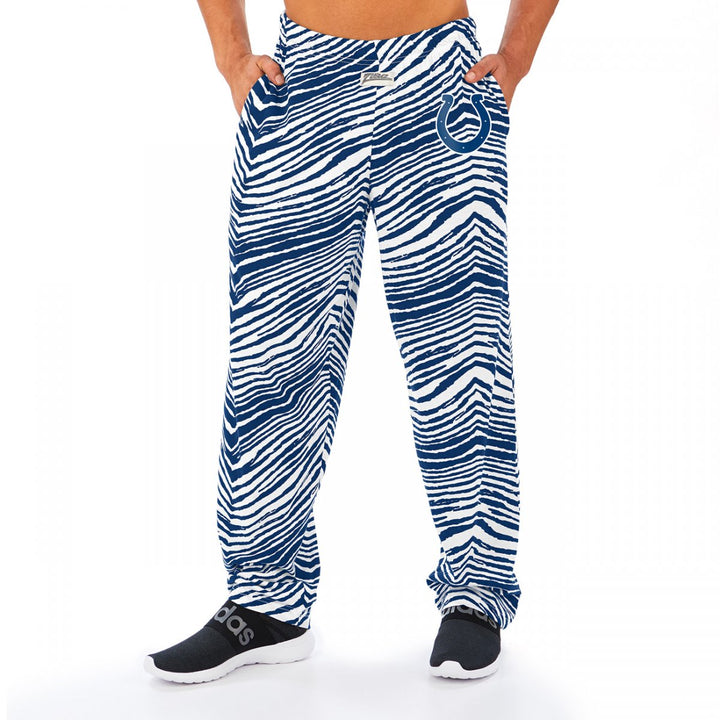 Zubaz NFL Men's Indianapolic Colts Classic Zebra Print Team Logo Pants
