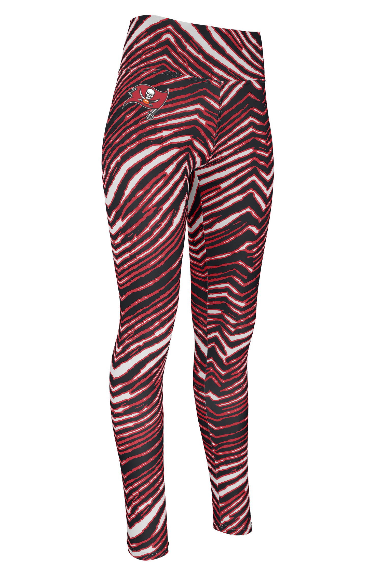 Zubaz NFL Women's Basic Zebra Print Legging, Tampa Bay Buccaneers