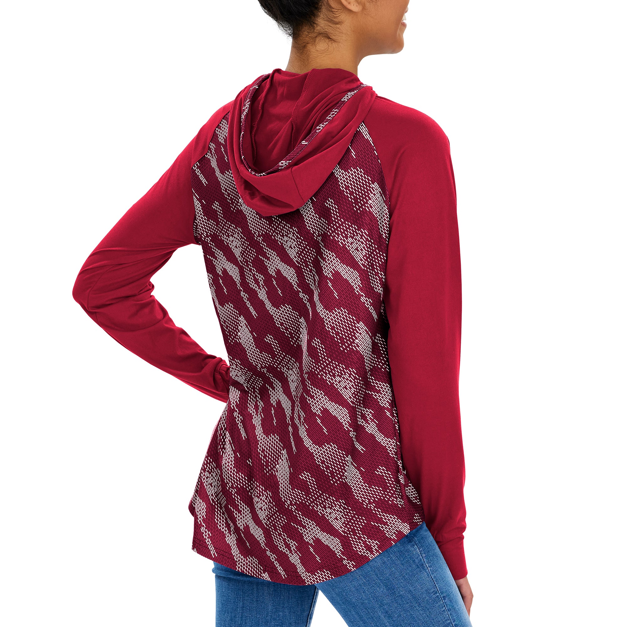 Zubaz Women's Arizona Cardinals Elevated Hoodie W/ Tonal Viper Print