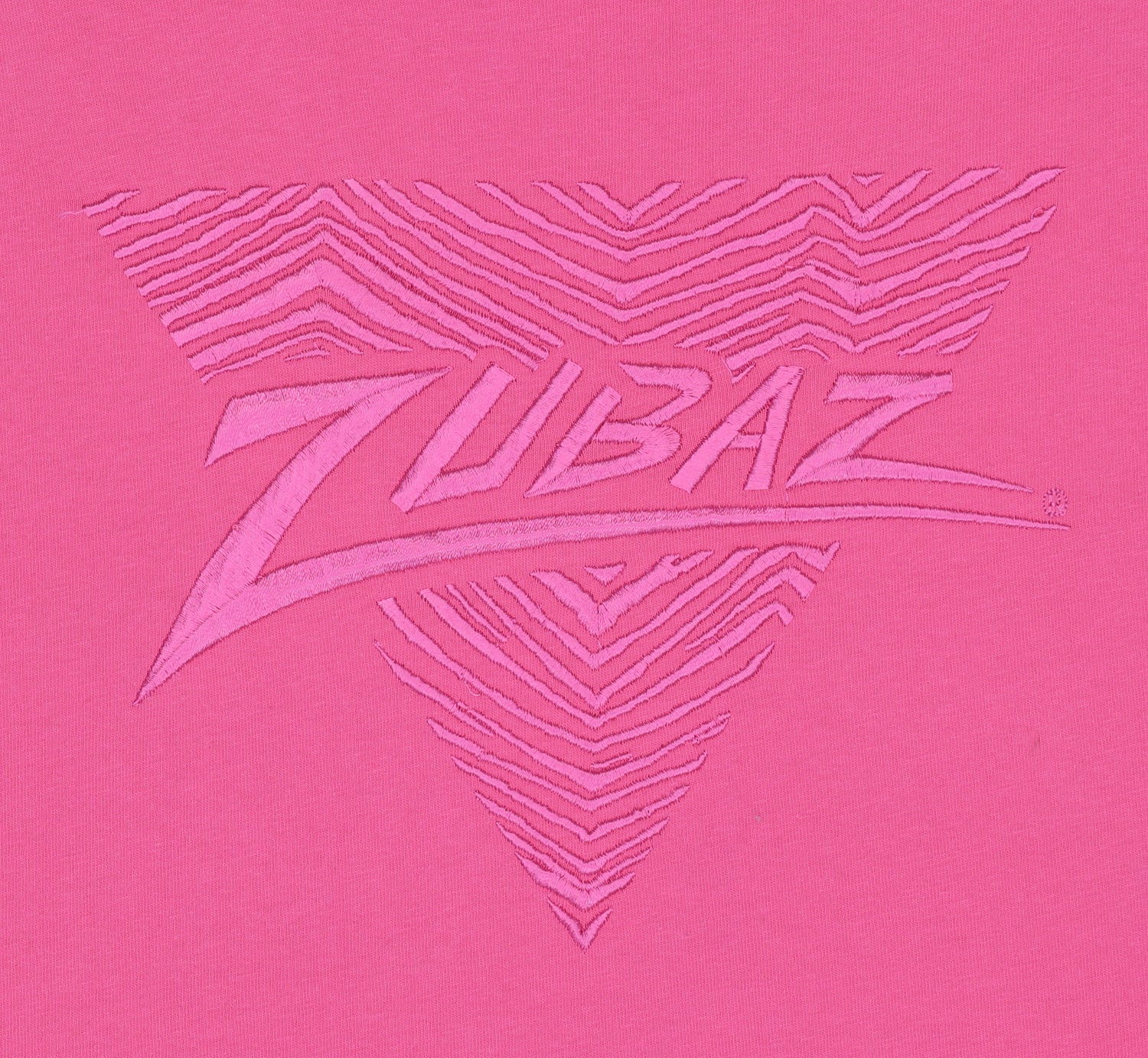 Zubaz 88 Men's Long Sleeve T-Shirt With Embroidered Tonal Zebra  - PINK