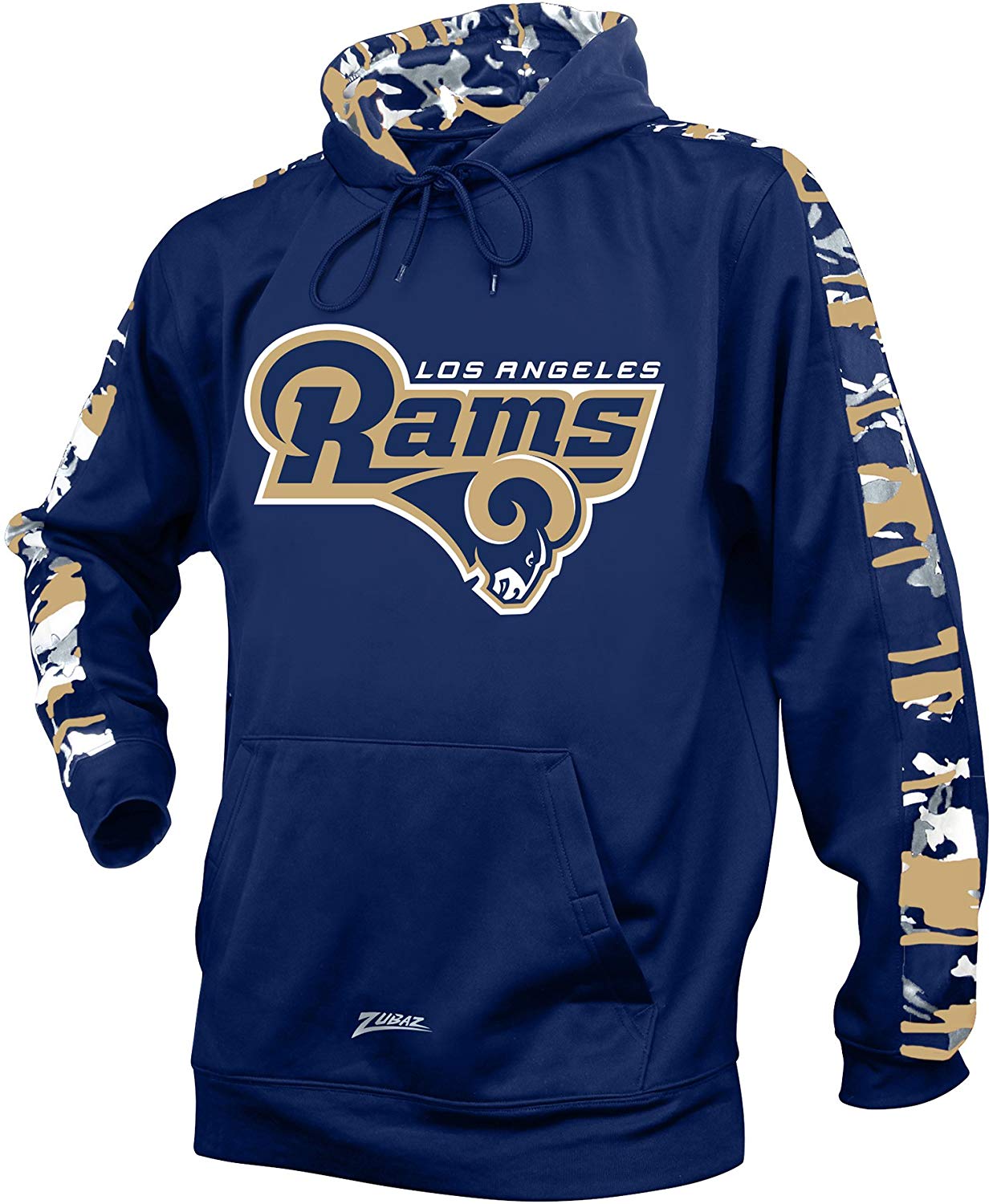 Zubaz NFL Men's Los Angeles Rams Pullover Hoodie with Camo Print