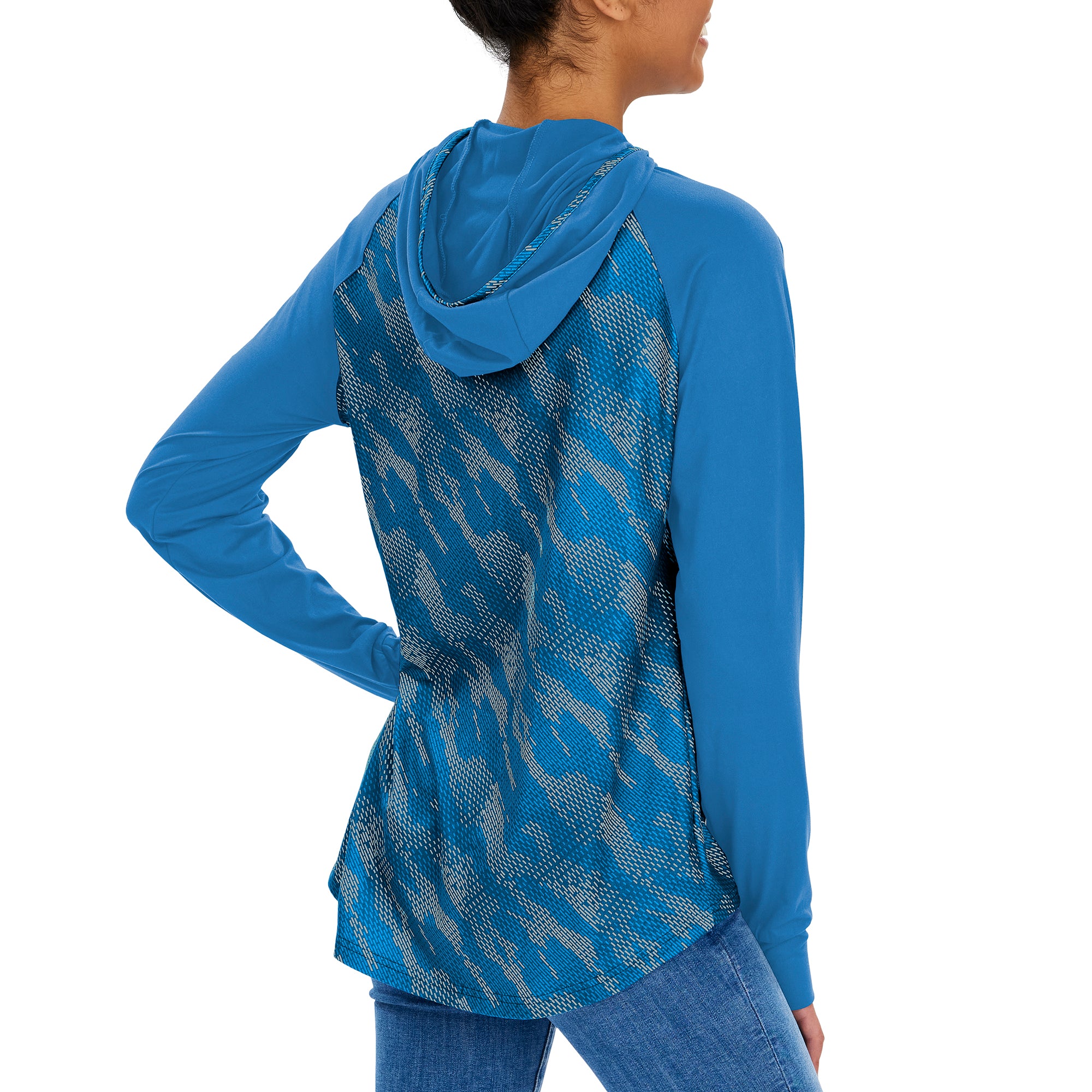 Zubaz NFL Women's Detroit Lions Elevated Hoodie W/ Team Color Viper Print