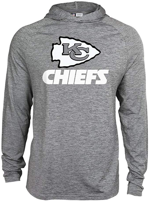 Zubaz NFL Football Men's Kansas City Chiefs Tonal Gray Lightweight Hoodie