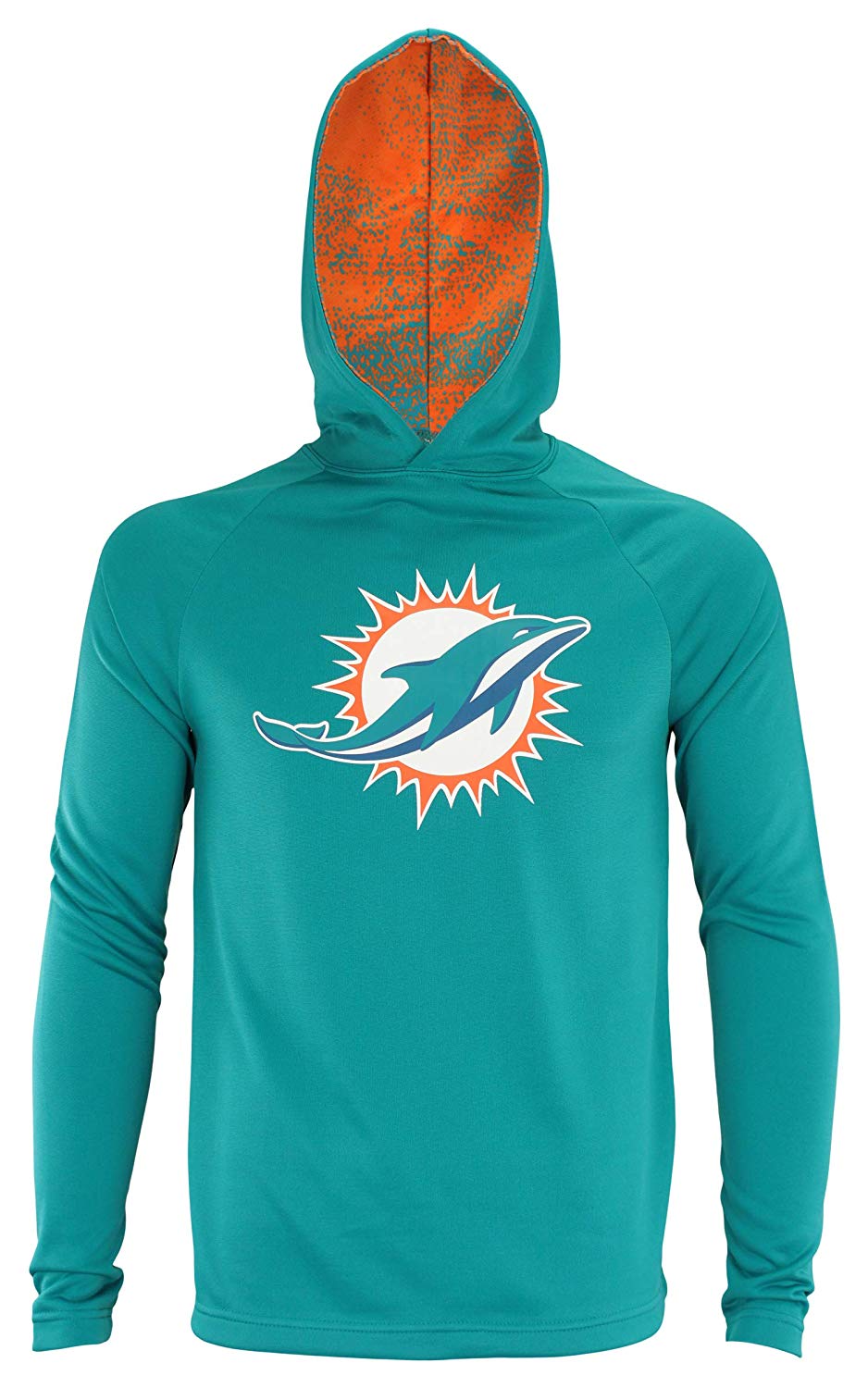 Zubaz NFL Miami Dolphins Men's Lightweight Performance French Terry Hoodie