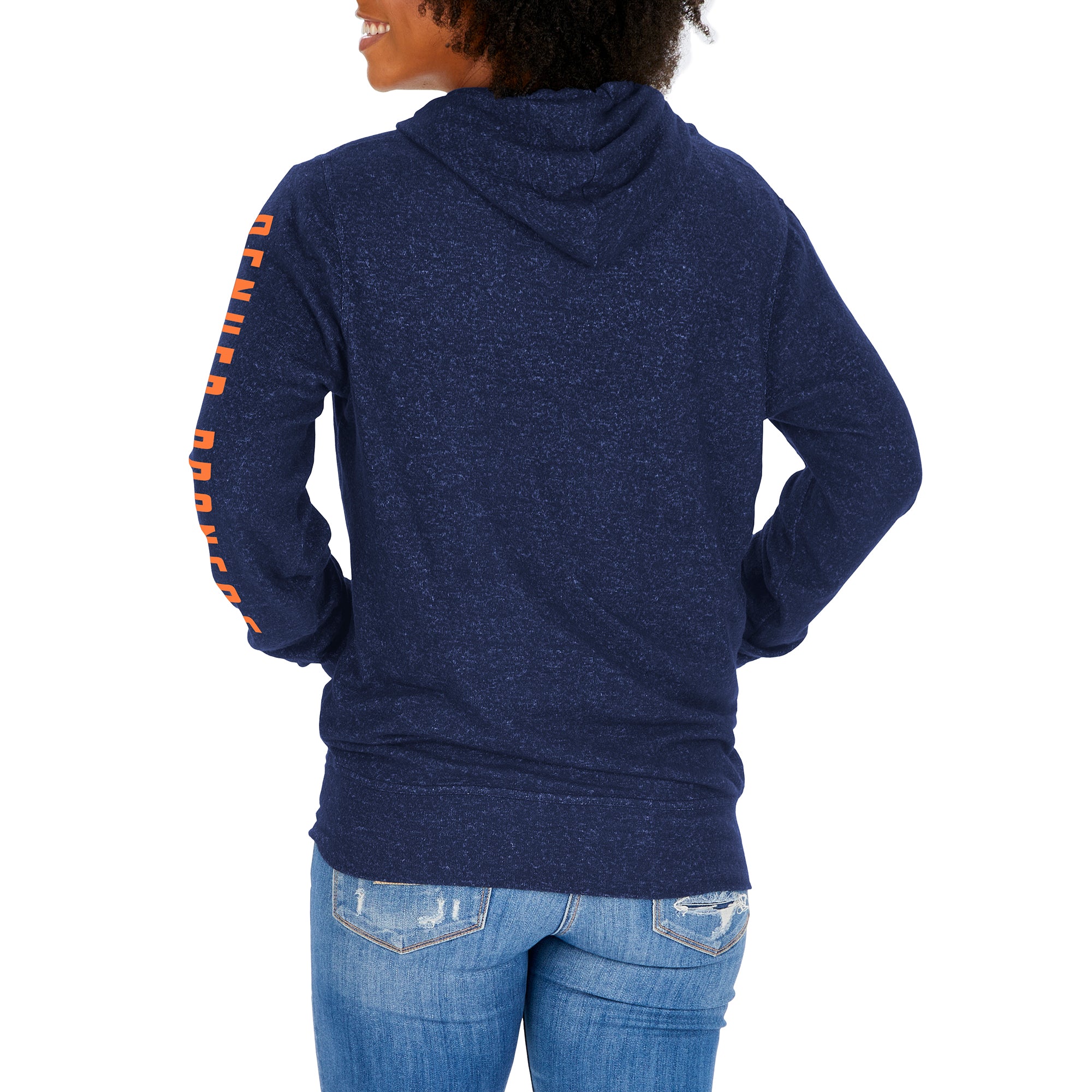 Zubaz NFL Women's Denver Broncos Marled Soft Pullover Hoodie