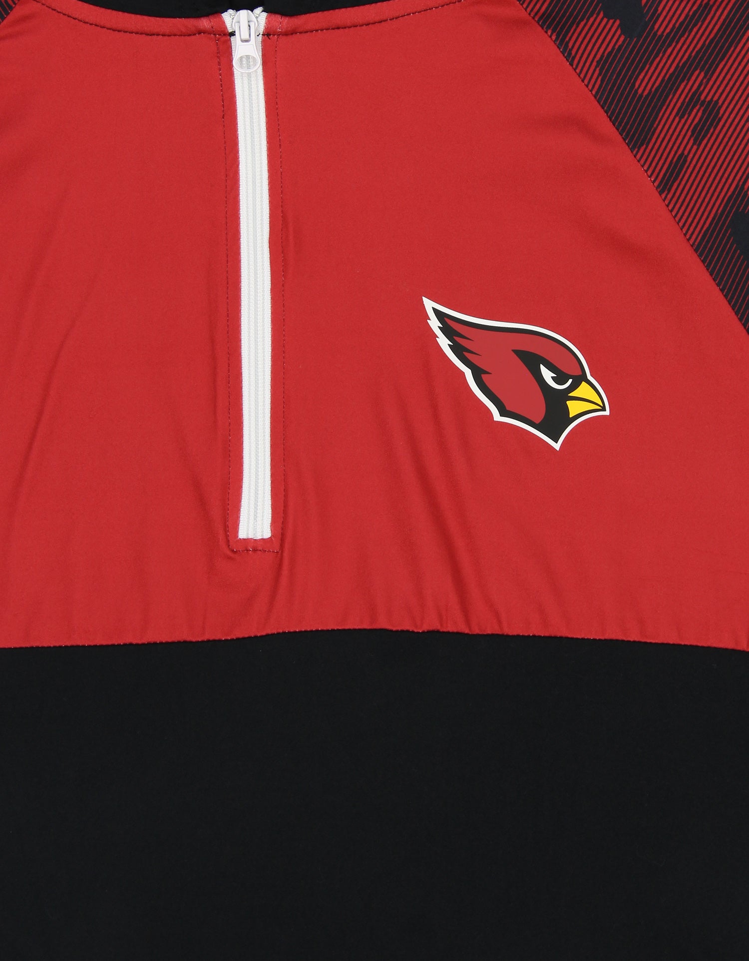 Zubaz NFL Men's Arizona Cardinals Team Color Block 1/4 Zip Hoodie W/ Camo Lines